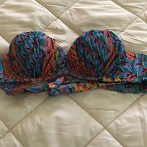 PilyQ multi colored bandeau bikini top